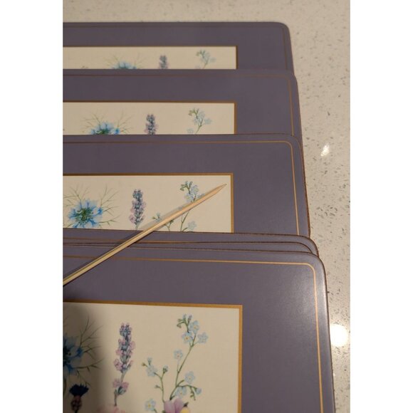Aynsley Wild Tudor 12" X 9" Placemat Set of 6 Flower Design acrylic - Picture 14 of 14